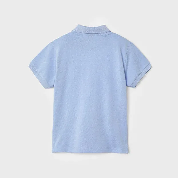 Boys Basic Short Sleeve Pique Polo Shirt | Powder Blue