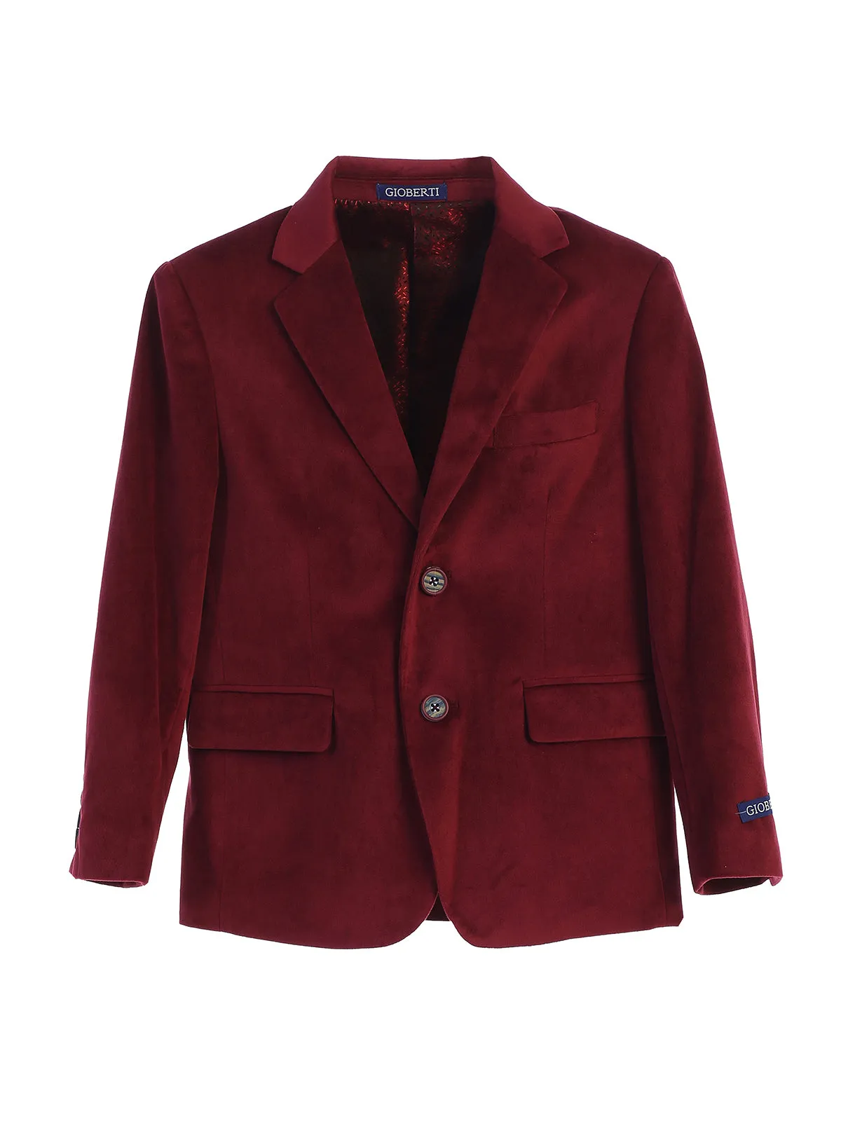 Boy's Velvet Blazer w/ Design Button