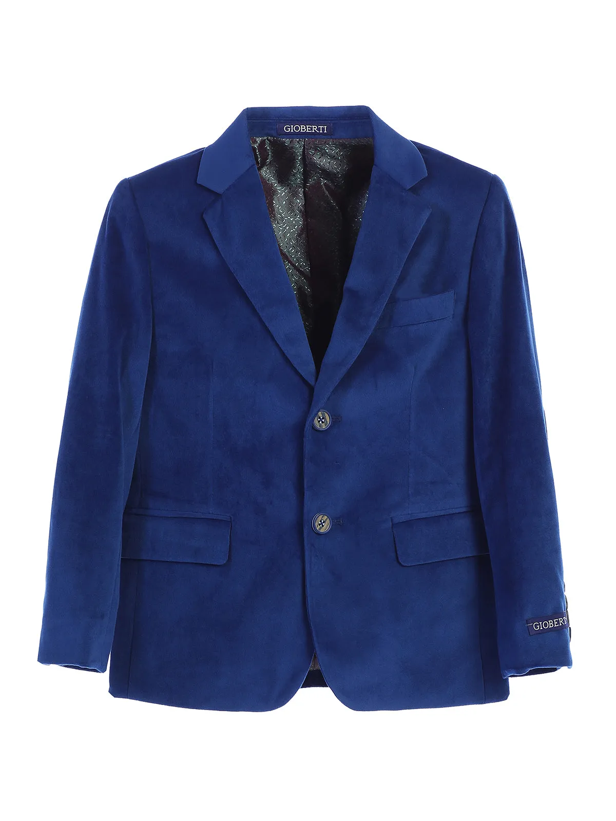 Boy's Velvet Blazer w/ Design Button