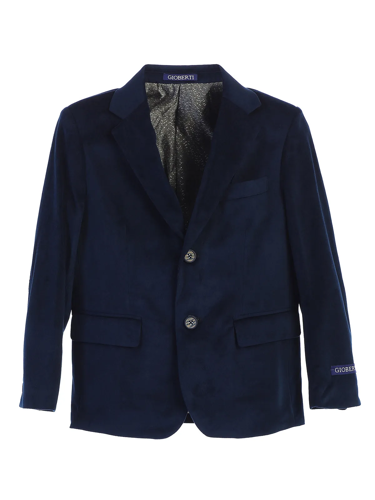 Boy's Velvet Blazer w/ Design Button