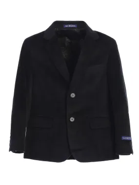 Boy's Velvet Blazer w/ Design Button