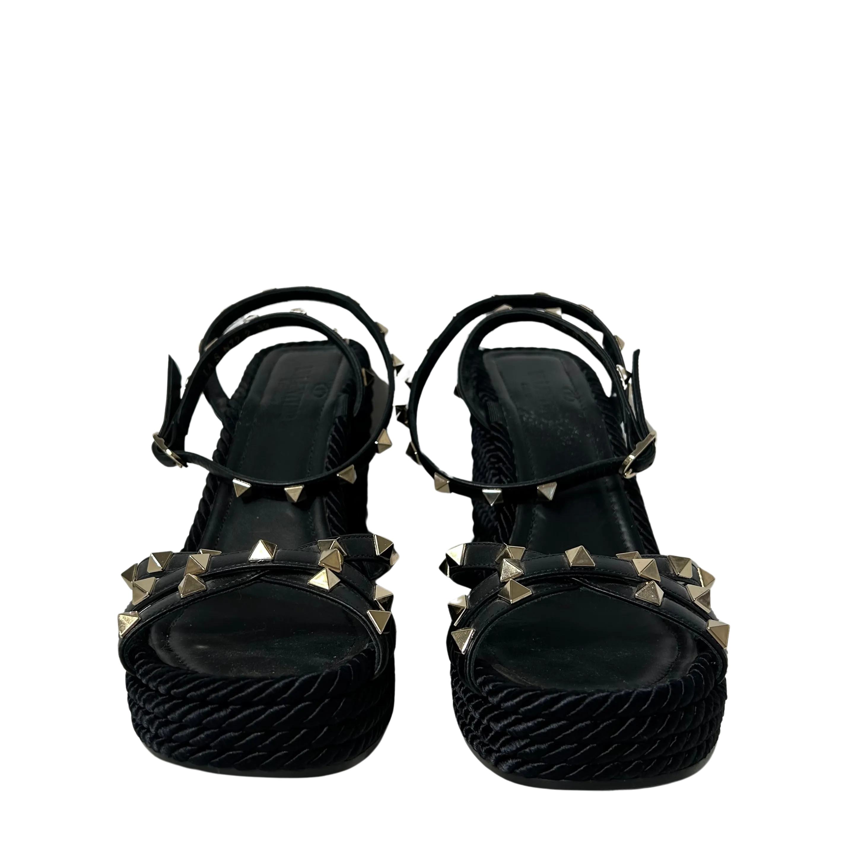 Braided Platform Wedge Black 39