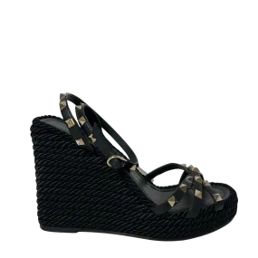 Braided Platform Wedge Black 39