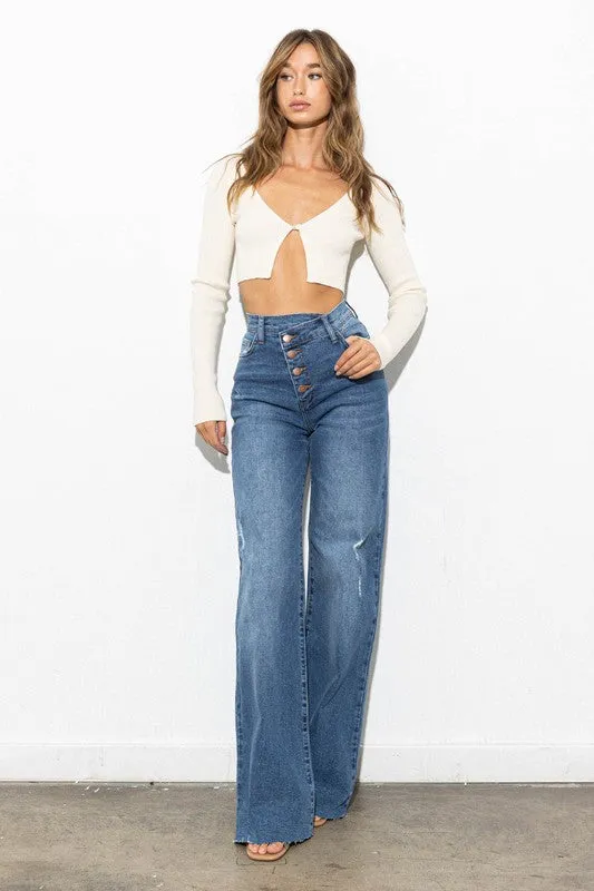 Brandy Criss cross Wide Fit Jeans