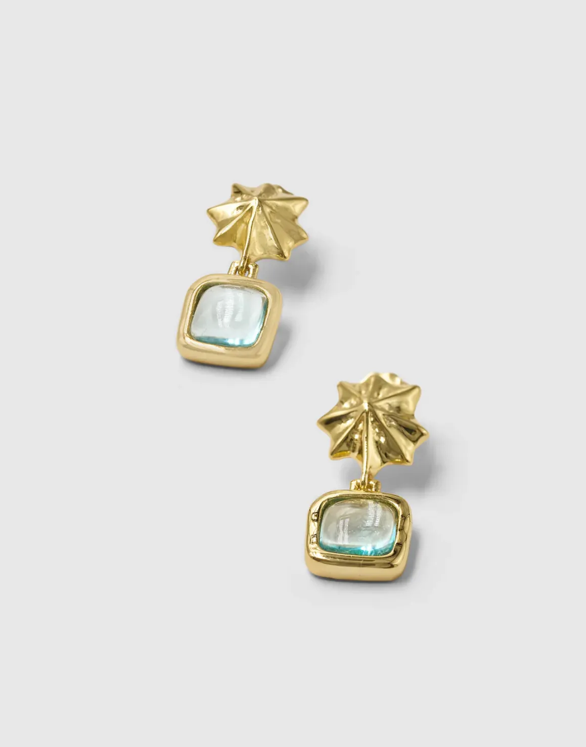 Brie Leon - Odessa Drop Earring Gold Seaglass BLUE