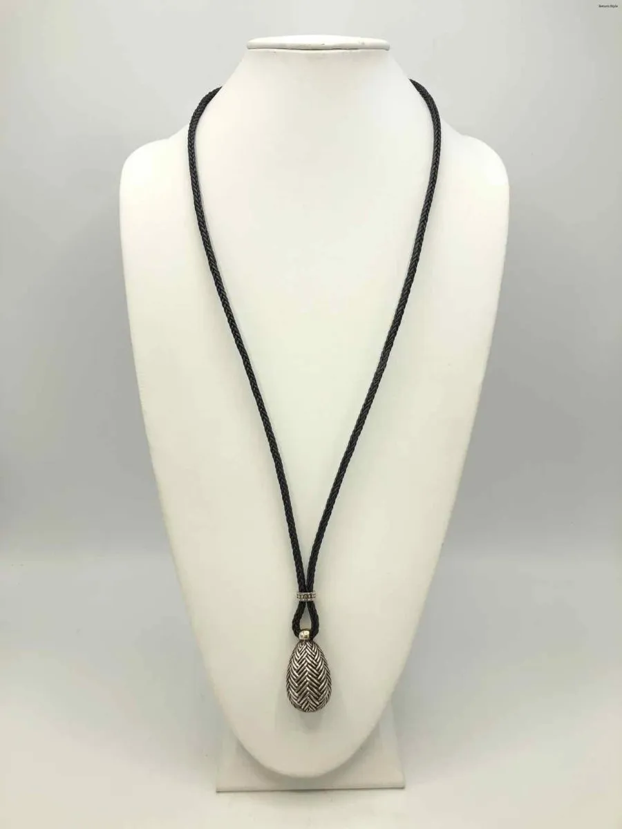 BRIGHTON Black Silvertone Pre Loved AS IS Necklace