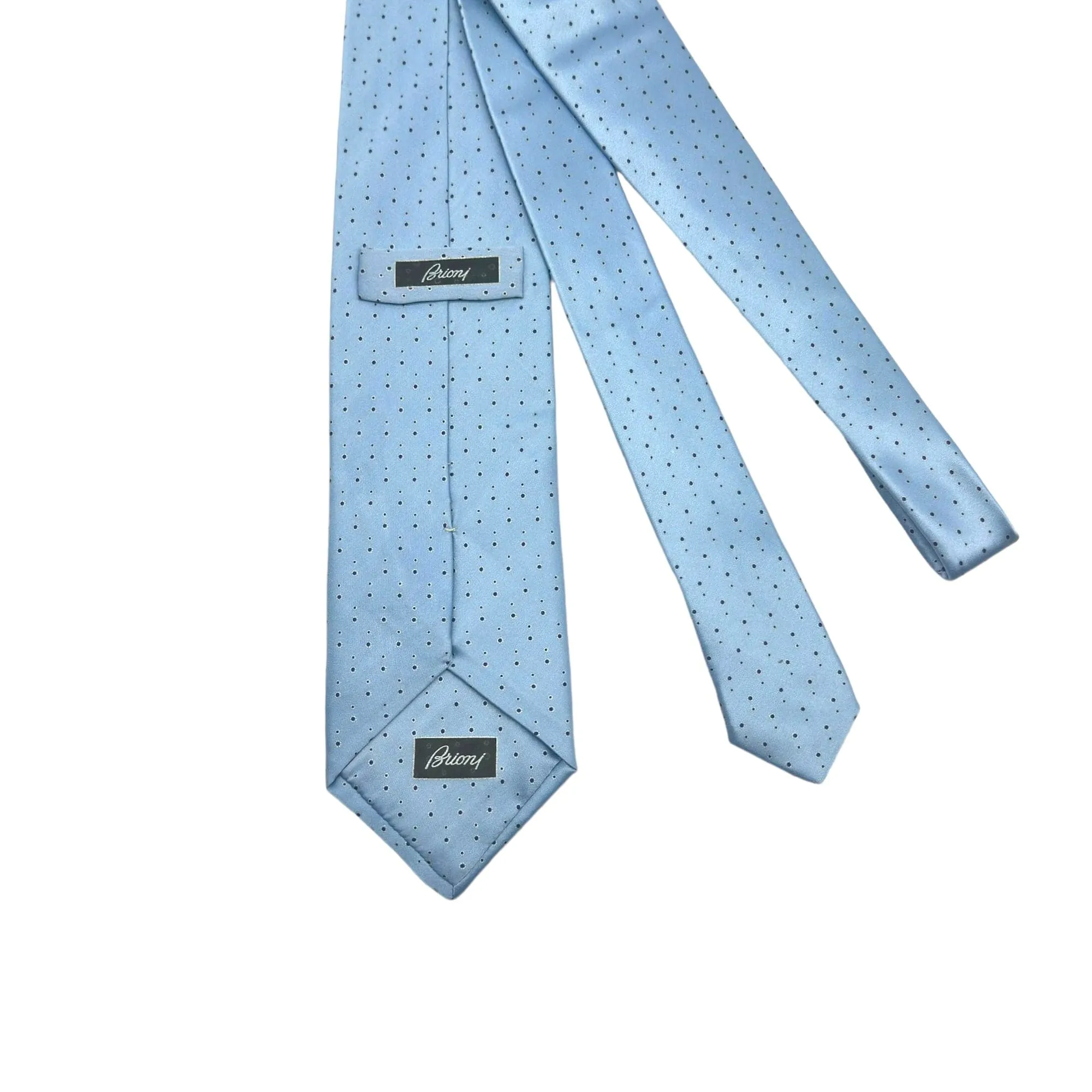 BRIONI Artsy Dot Pattern Silk Tie - Blue