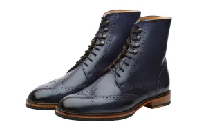 Brogue Boots - Blue