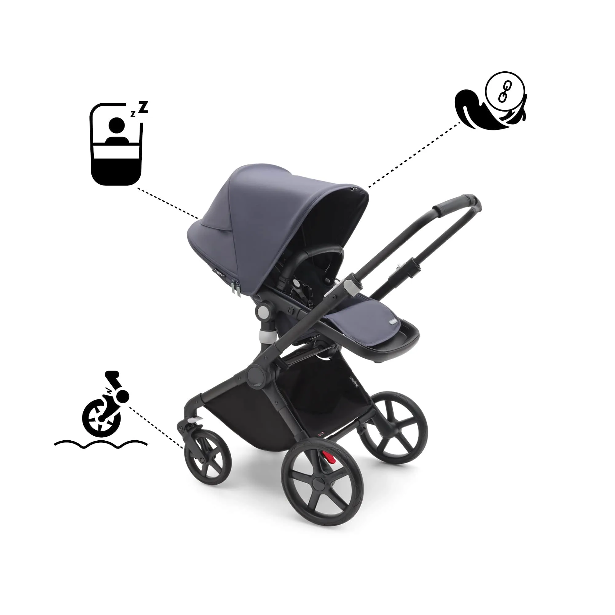 Bugaboo Fox Cub Essential Bundle - Black/Stormy Blue/Stormy Blue