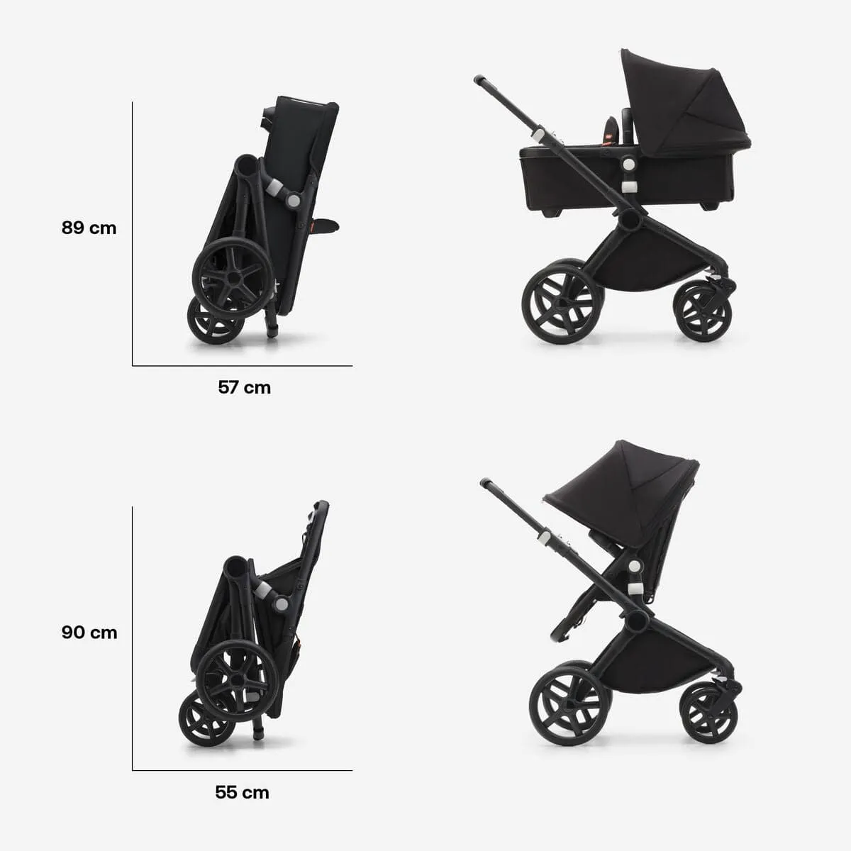 Bugaboo Fox Cub Essential Bundle - Black/Stormy Blue/Stormy Blue