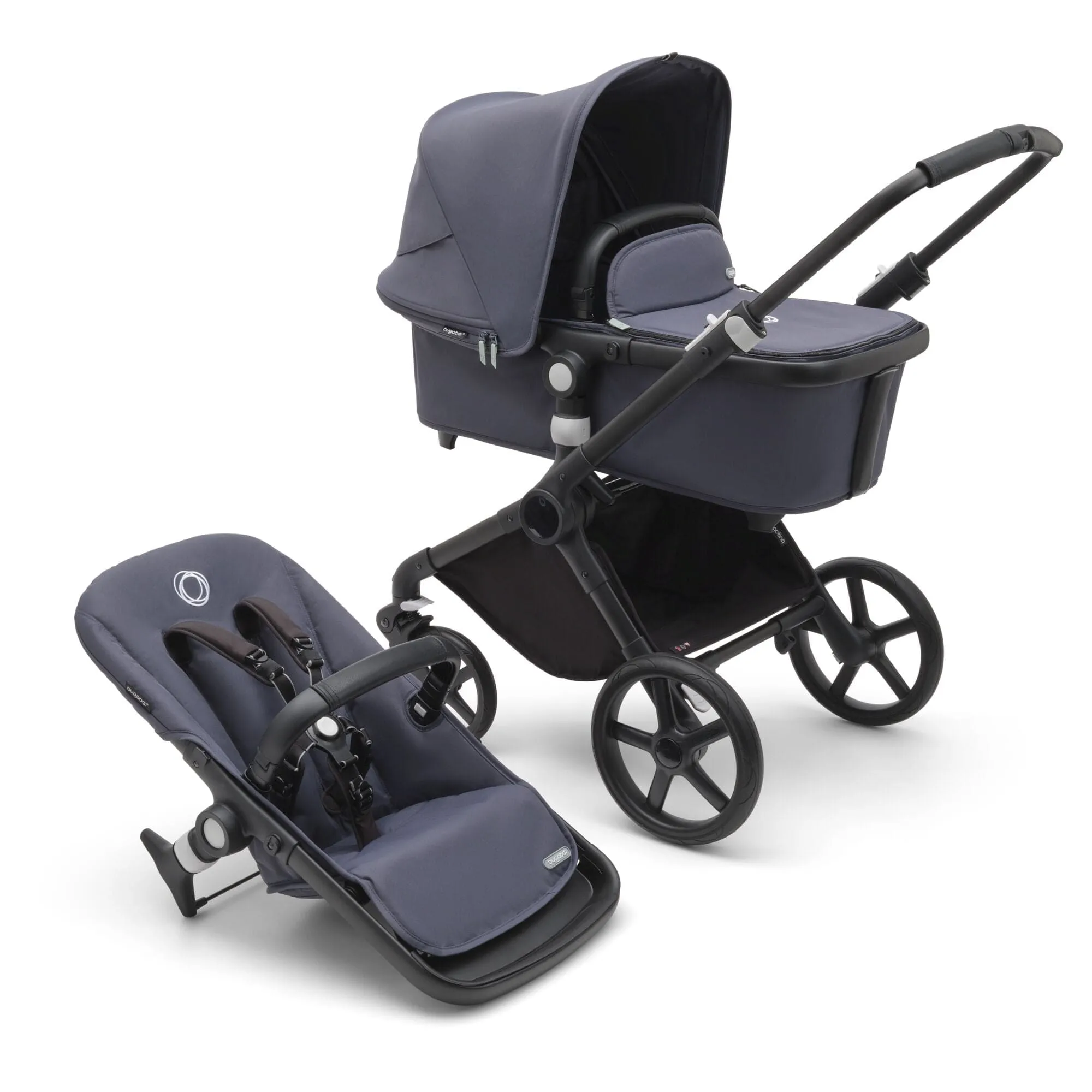 Bugaboo Fox Cub Essential Bundle - Black/Stormy Blue/Stormy Blue