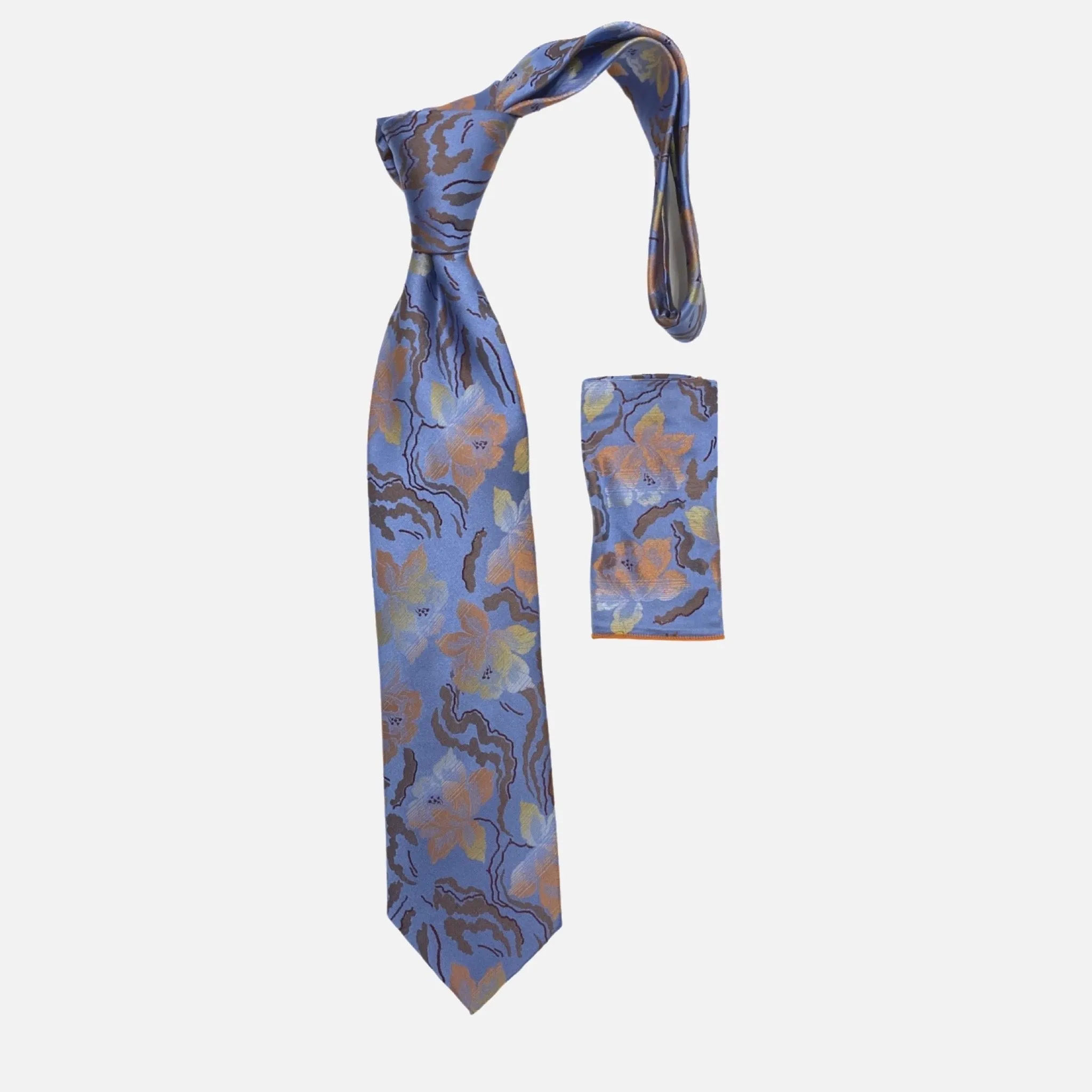 BW206 Blue  Big Knot Silk Tie