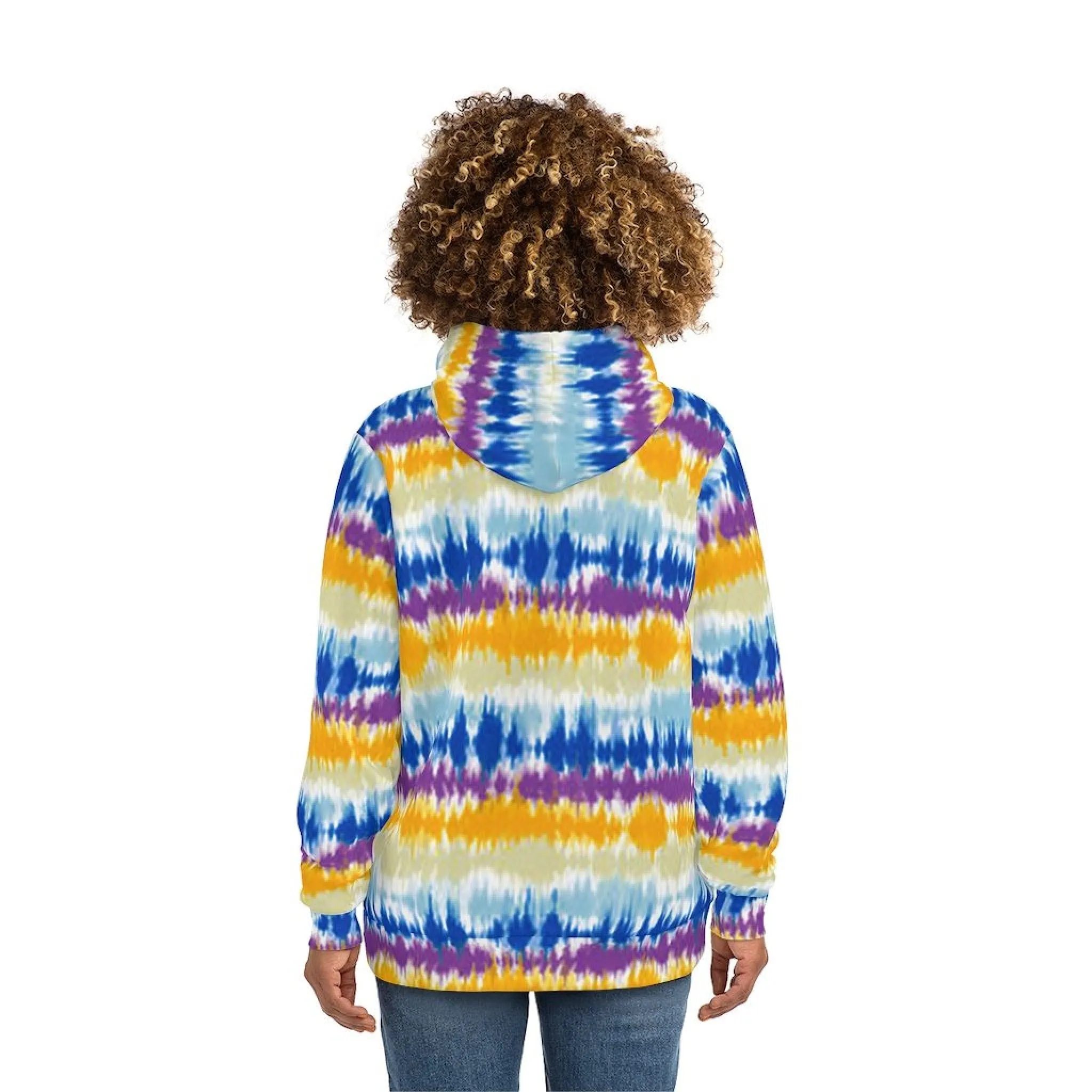 Bynelo Tie Dye Striped Unisex Fashion Hoodie