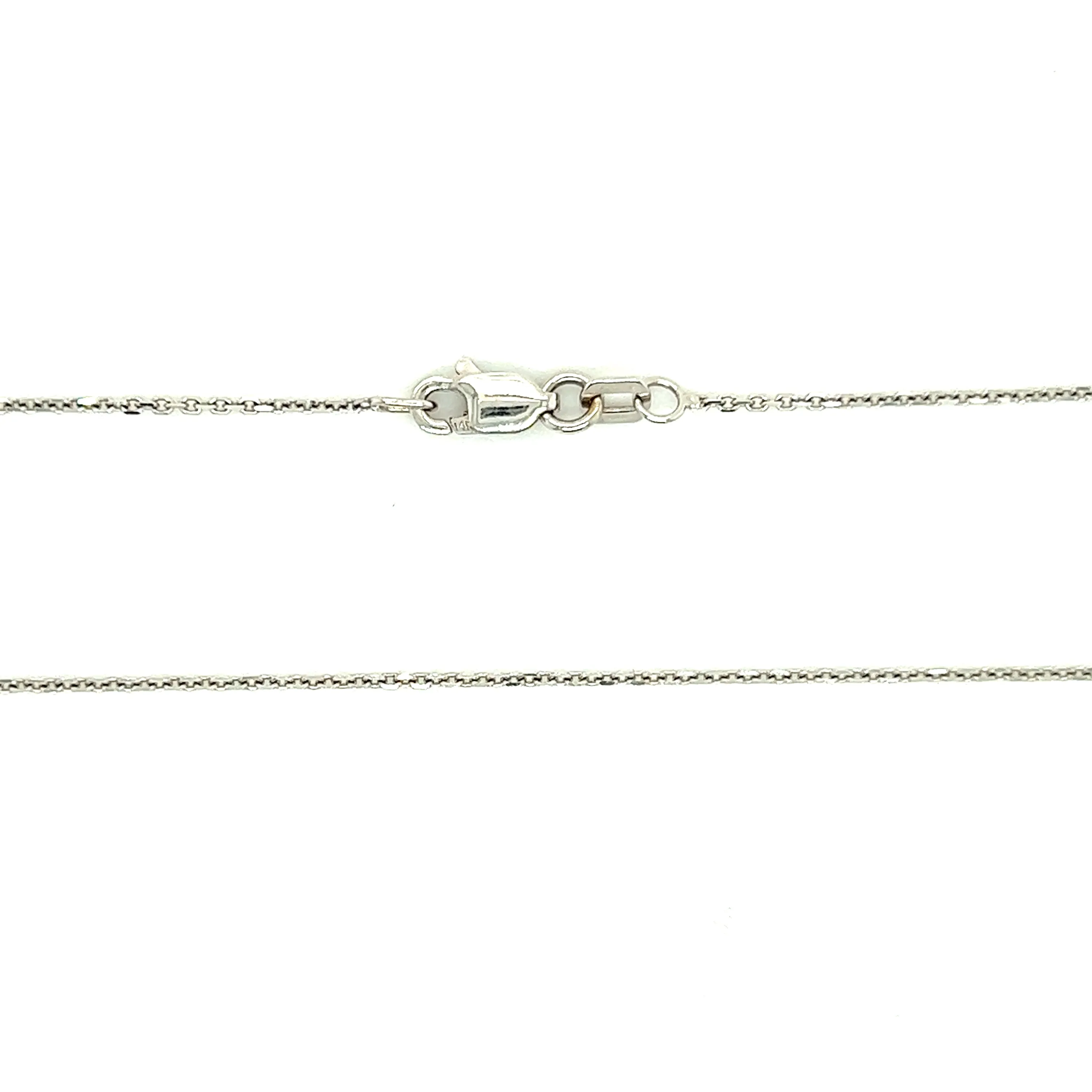 Cable Chain 1.05mm with Adjustable Length in 14K White Gold