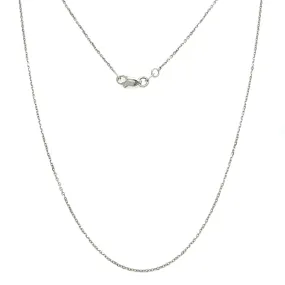 Cable Chain 1.05mm with Adjustable Length in 14K White Gold