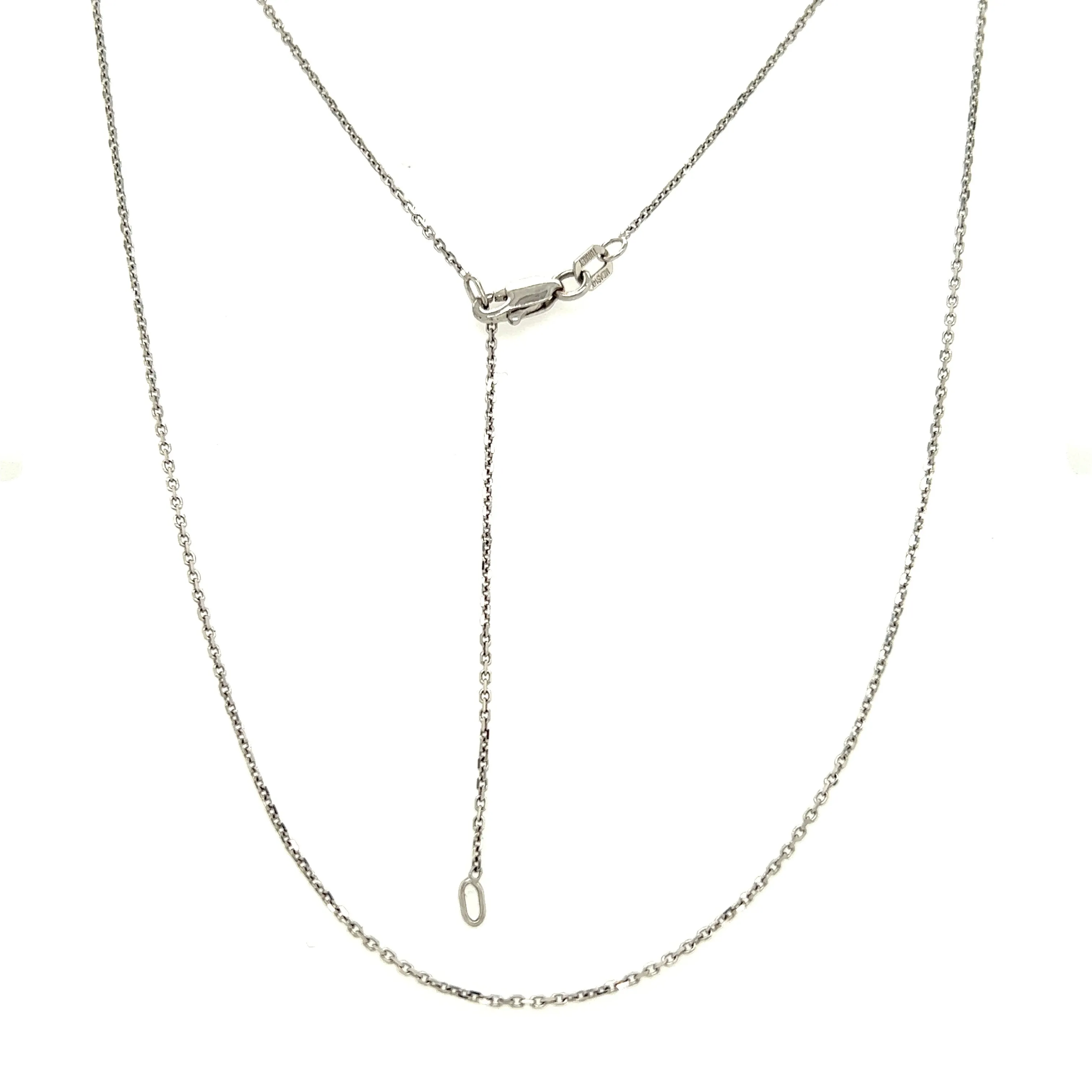 Cable Chain 1.05mm with Adjustable Length in 14K White Gold