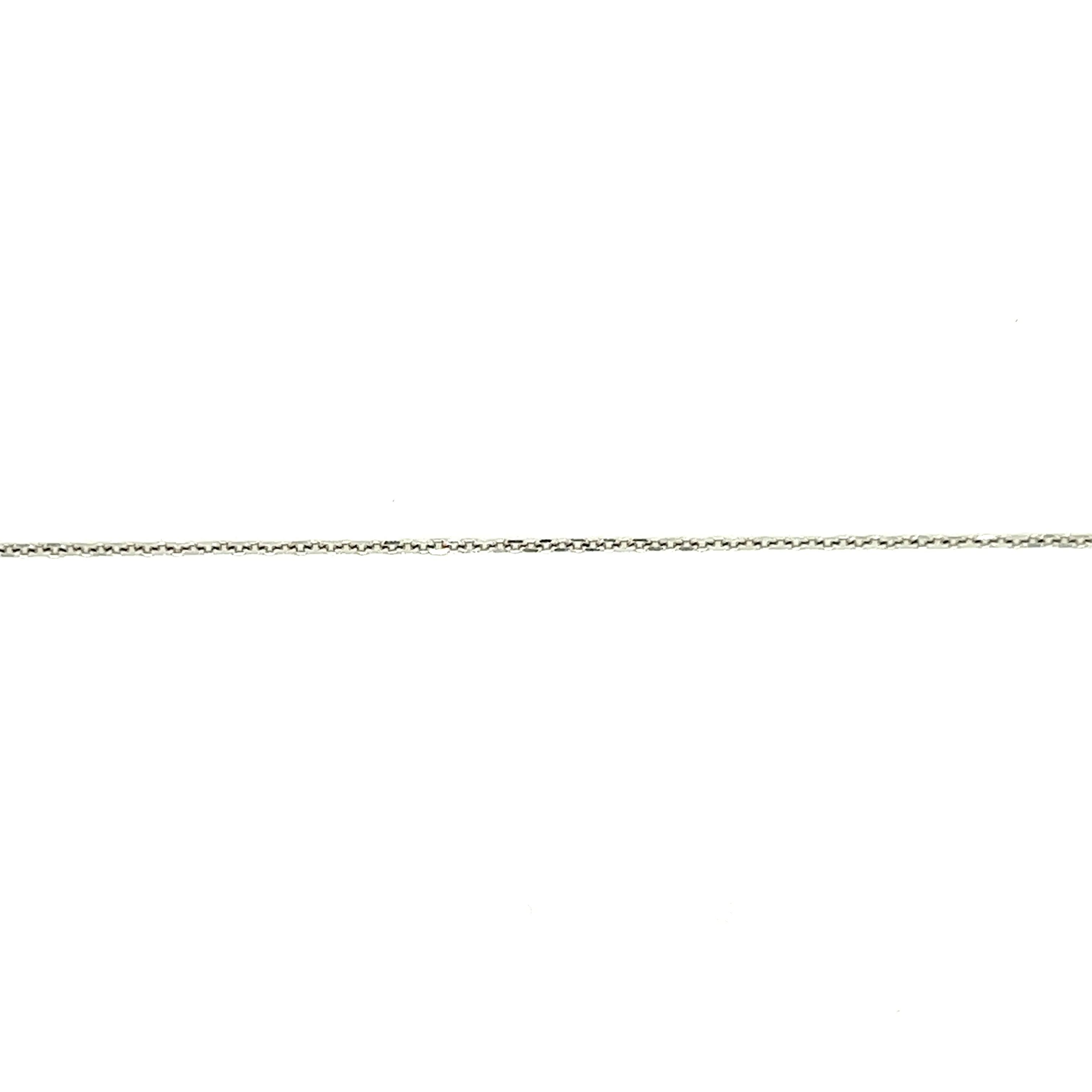 Cable Chain 1.05mm with Adjustable Length in 14K White Gold