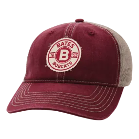 Cap with Distressed BATES COLLEGE 1855 Embroidered Patch