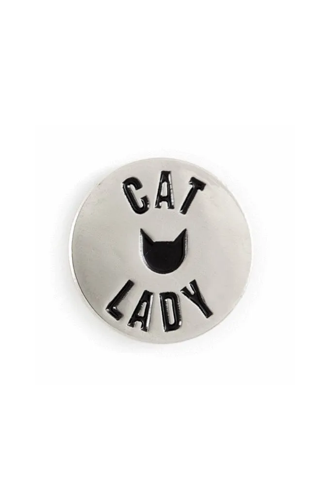 Cat Lady Enamel Pin (3/4" wide)