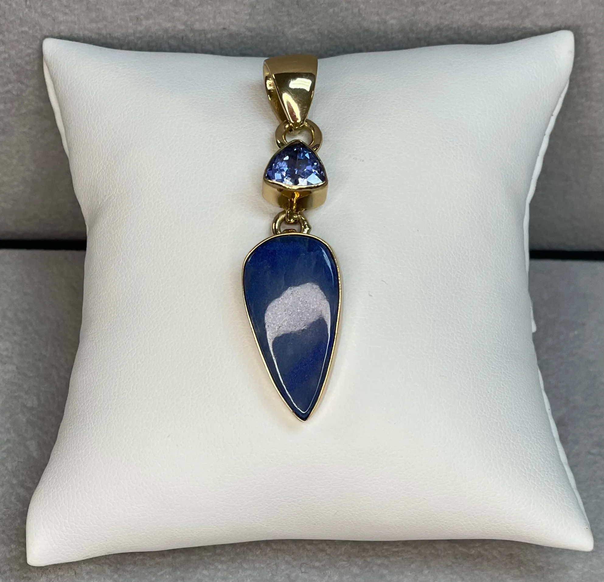 Charles Albert Alchemia - Lab Sapphire & Blue Aventurine Pendant