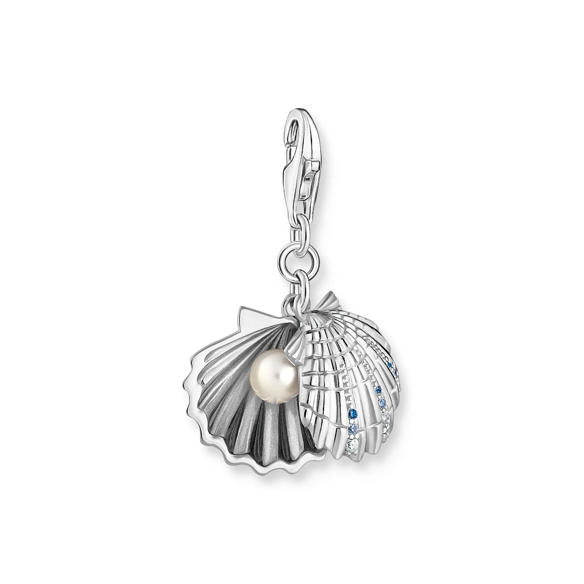 CHARM CLUB STERLING SILVER FRESHWATER PEARL IN SHELL CHARM