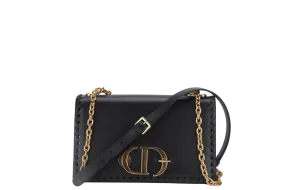 CHRISTIAN DIOR MONTAIGNE BRAIDED 25 BLACK LEATHER GOLD HARDWARE (17-BO-1109) WITH DUST COVER