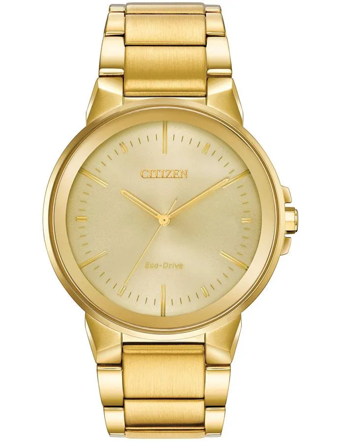 Citizen Eco-Drive Mens Axiom - Gold-Tone - Champagne Dial - Gold-Tone Bracelet