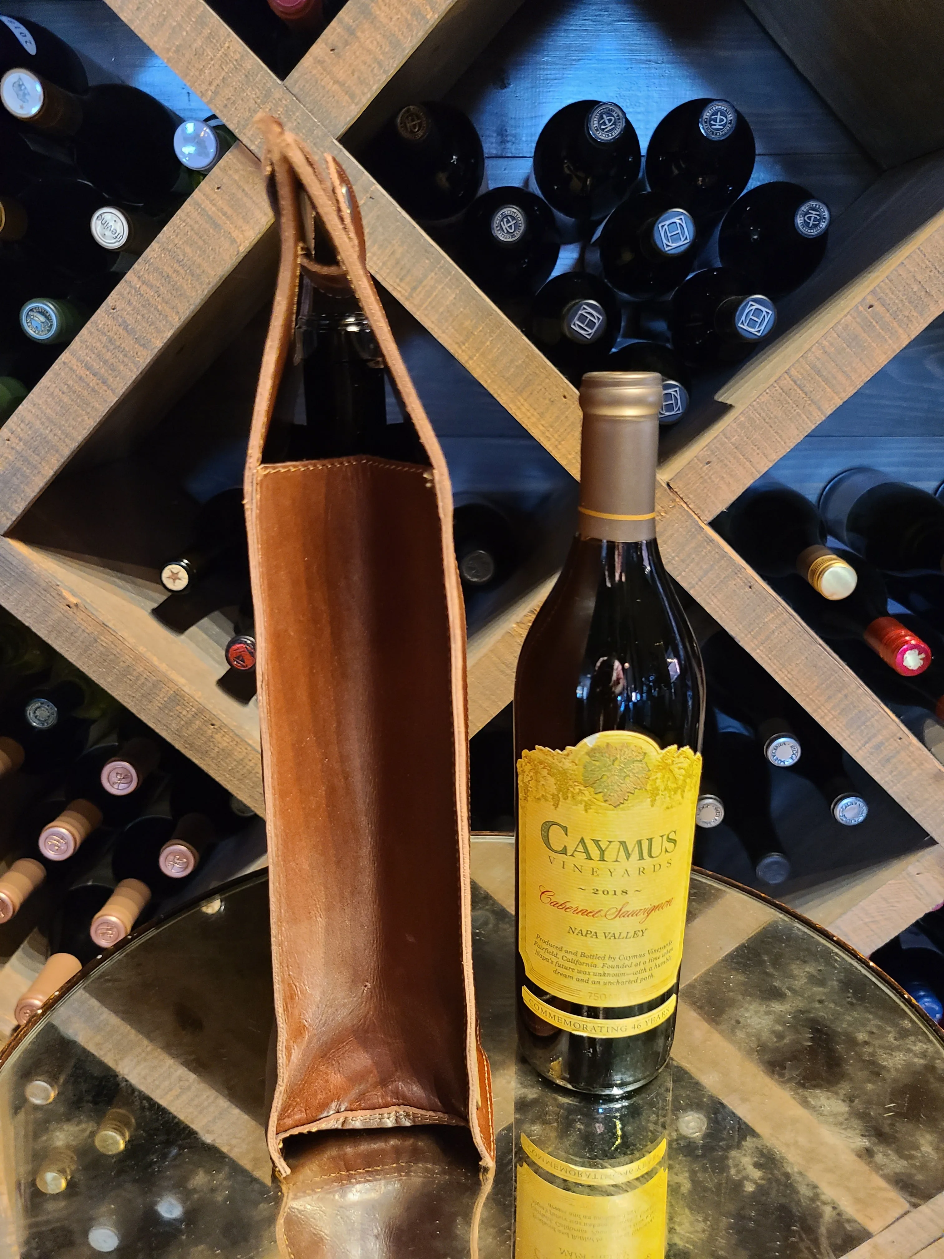 Classic Leather Wine Bottle Holder