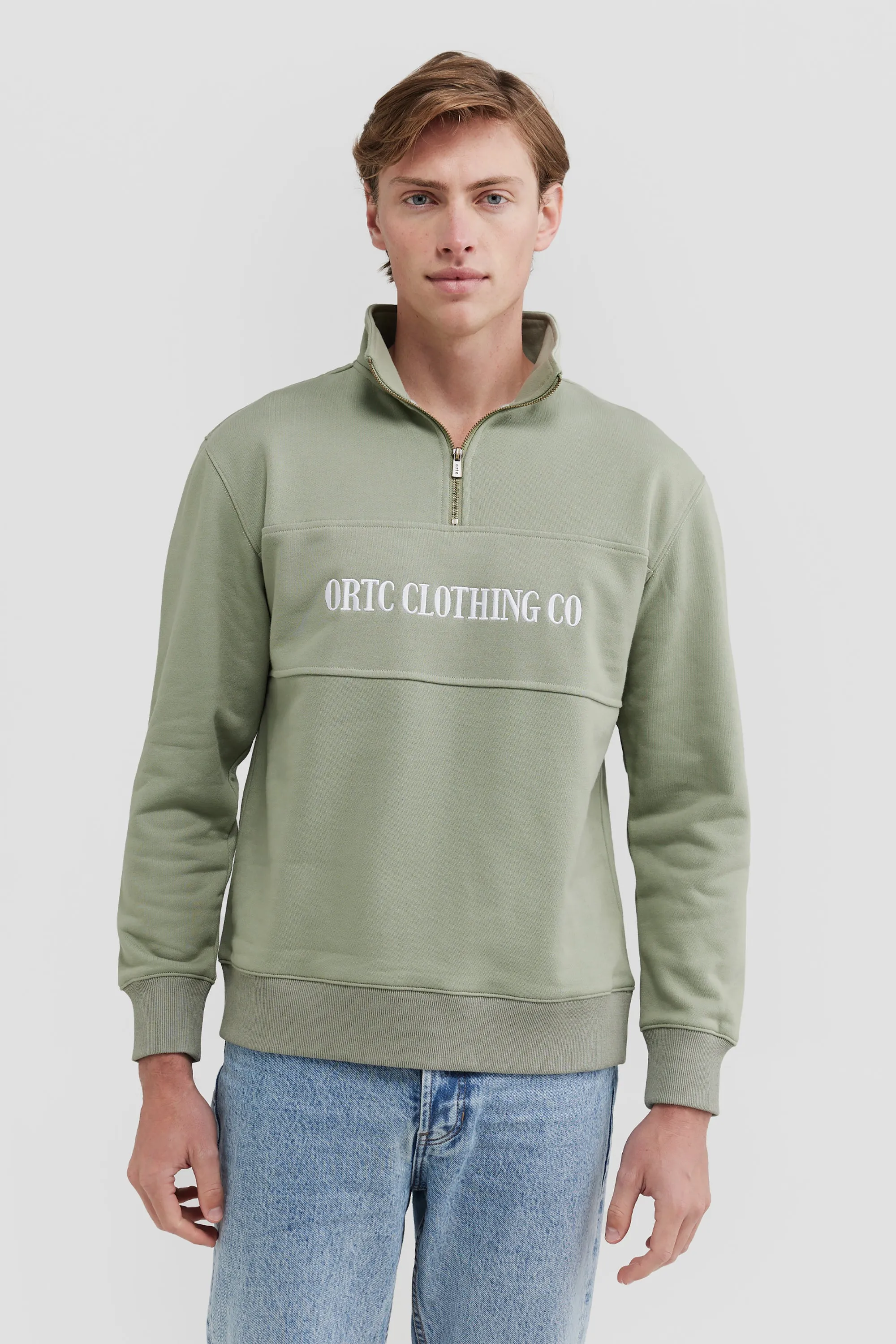 Classic Logo Quarter Zip Dusty Olive