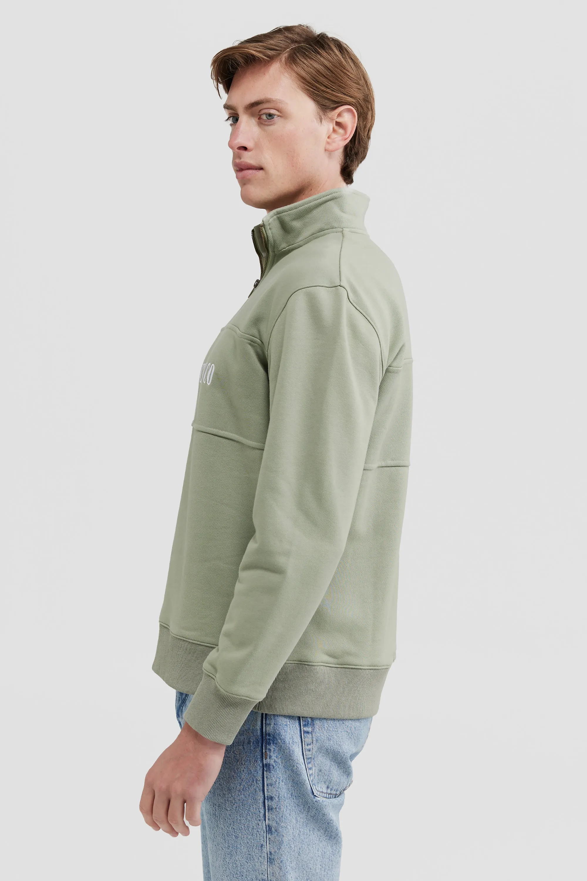 Classic Logo Quarter Zip Dusty Olive