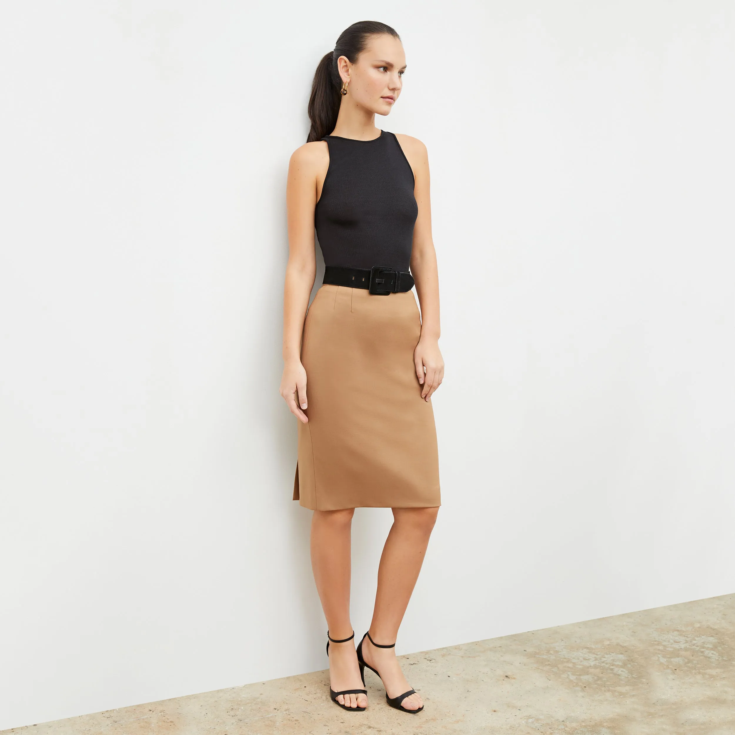 Cobble Hill Skirt - Washable Wool Twill :: Camel