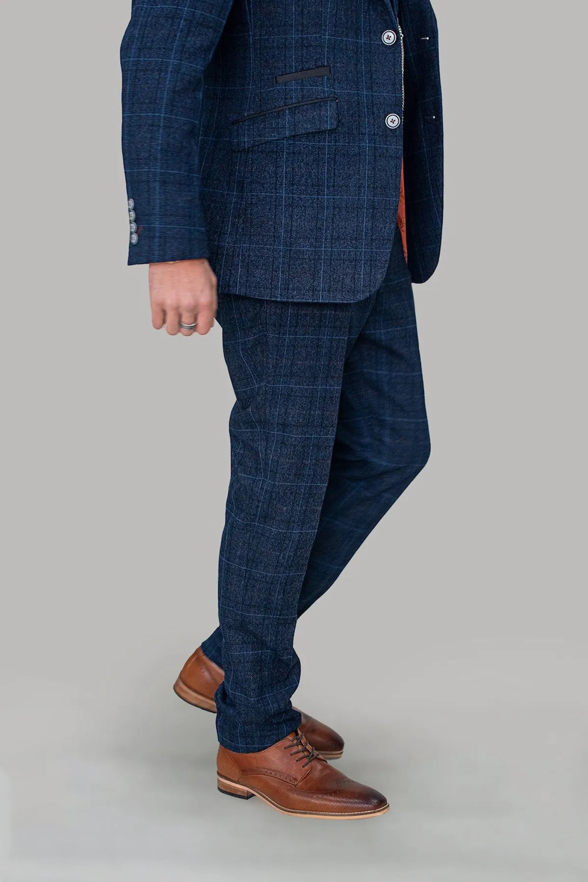 Cody Blue Check Trousers