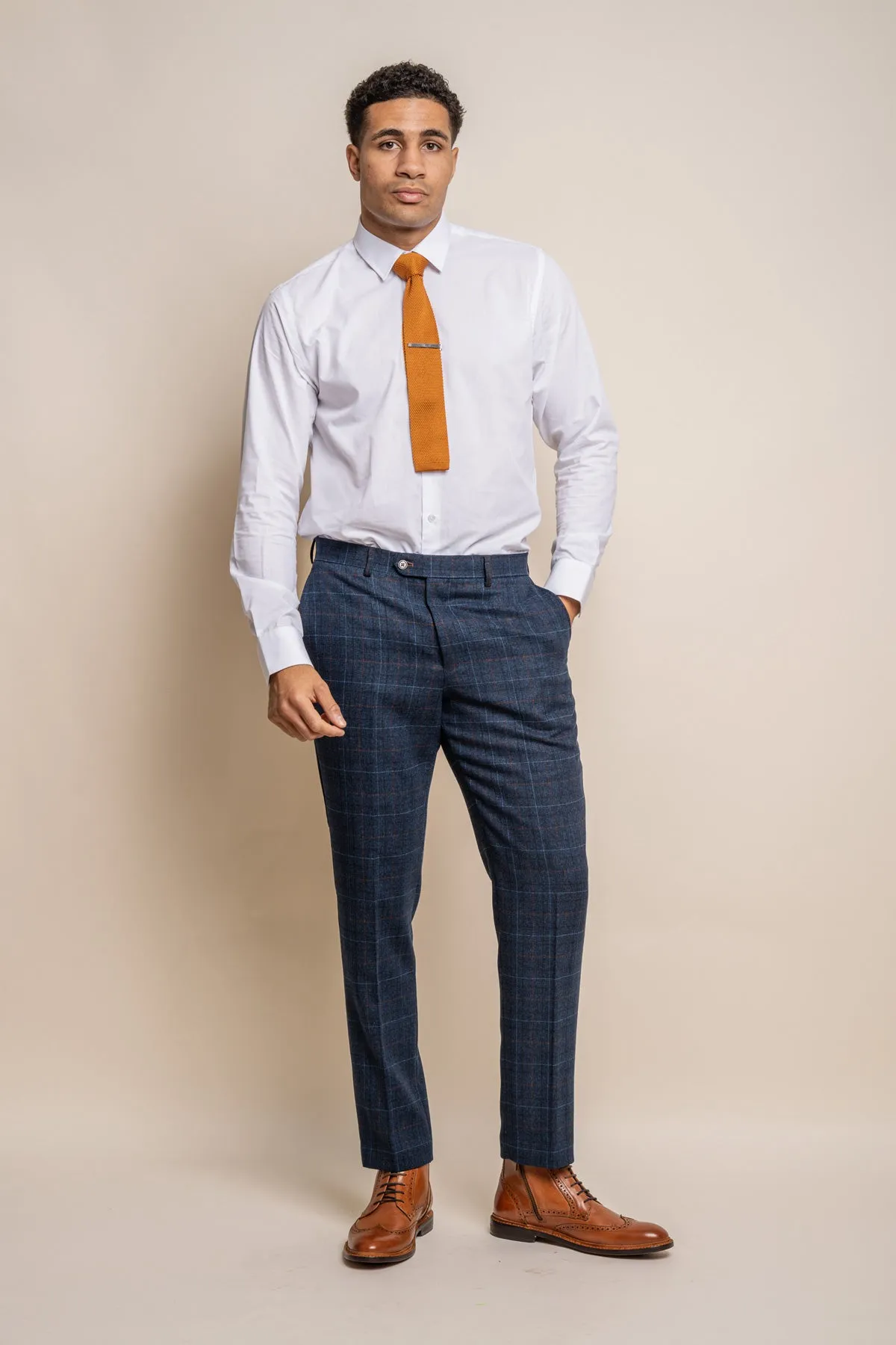 Cody Blue Check Trousers