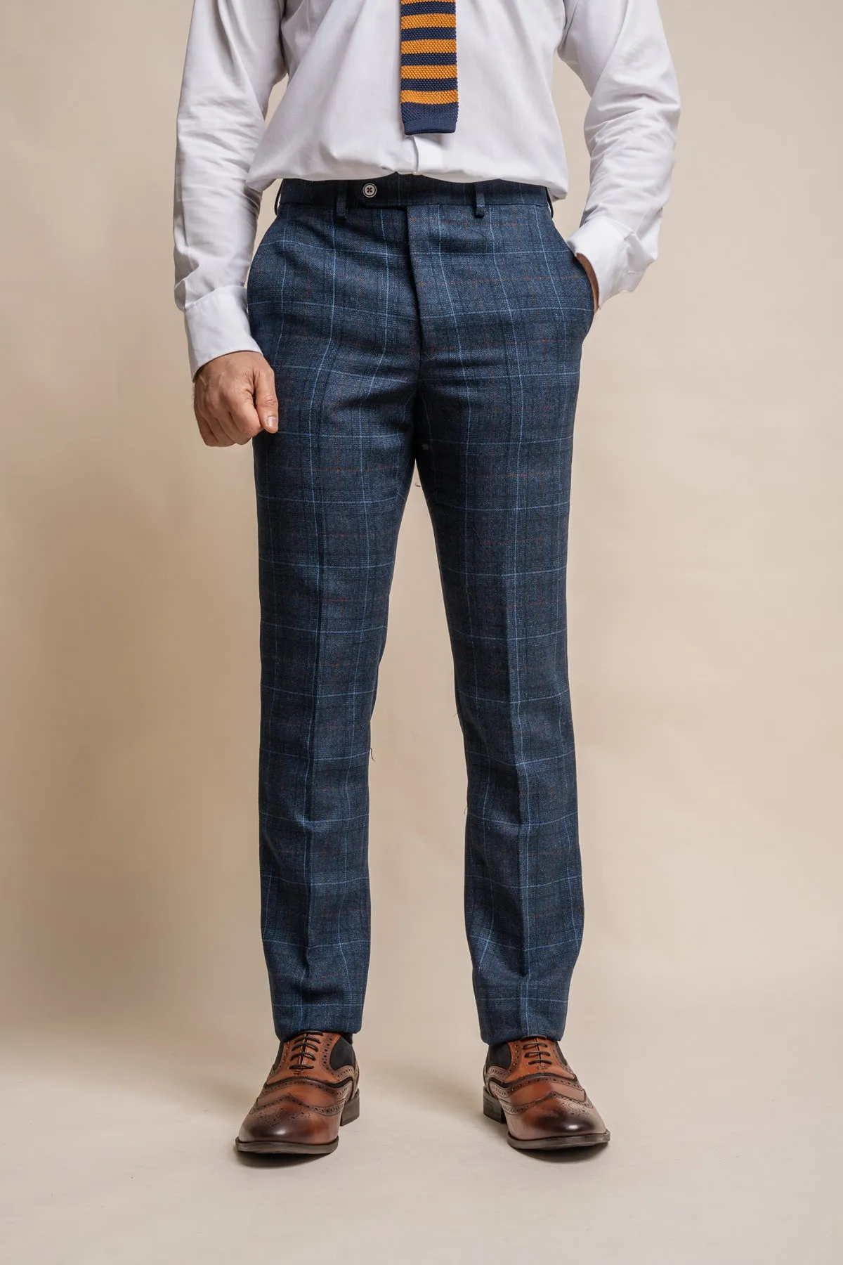 Cody Blue Check Trousers