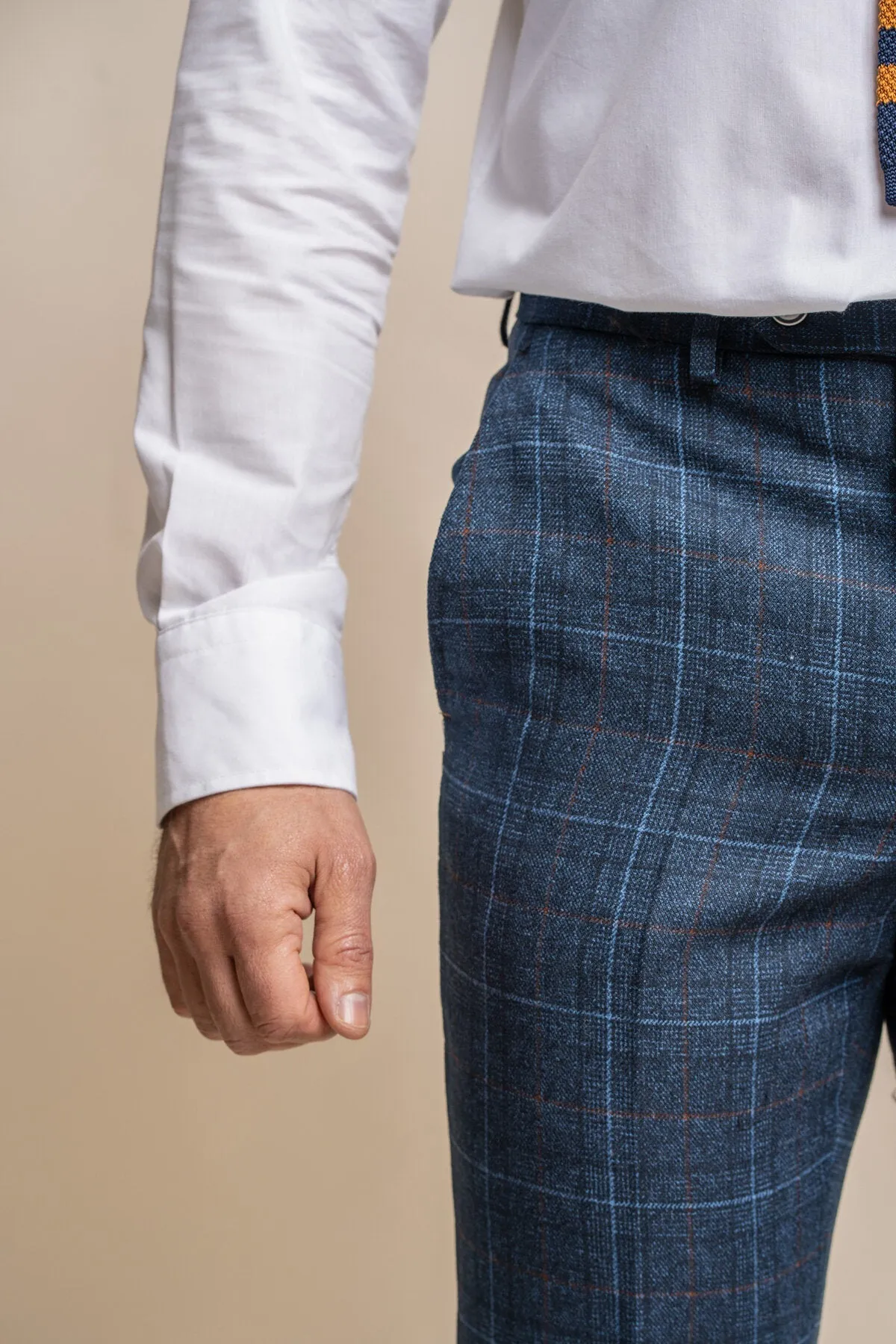 Cody Blue Check Trousers