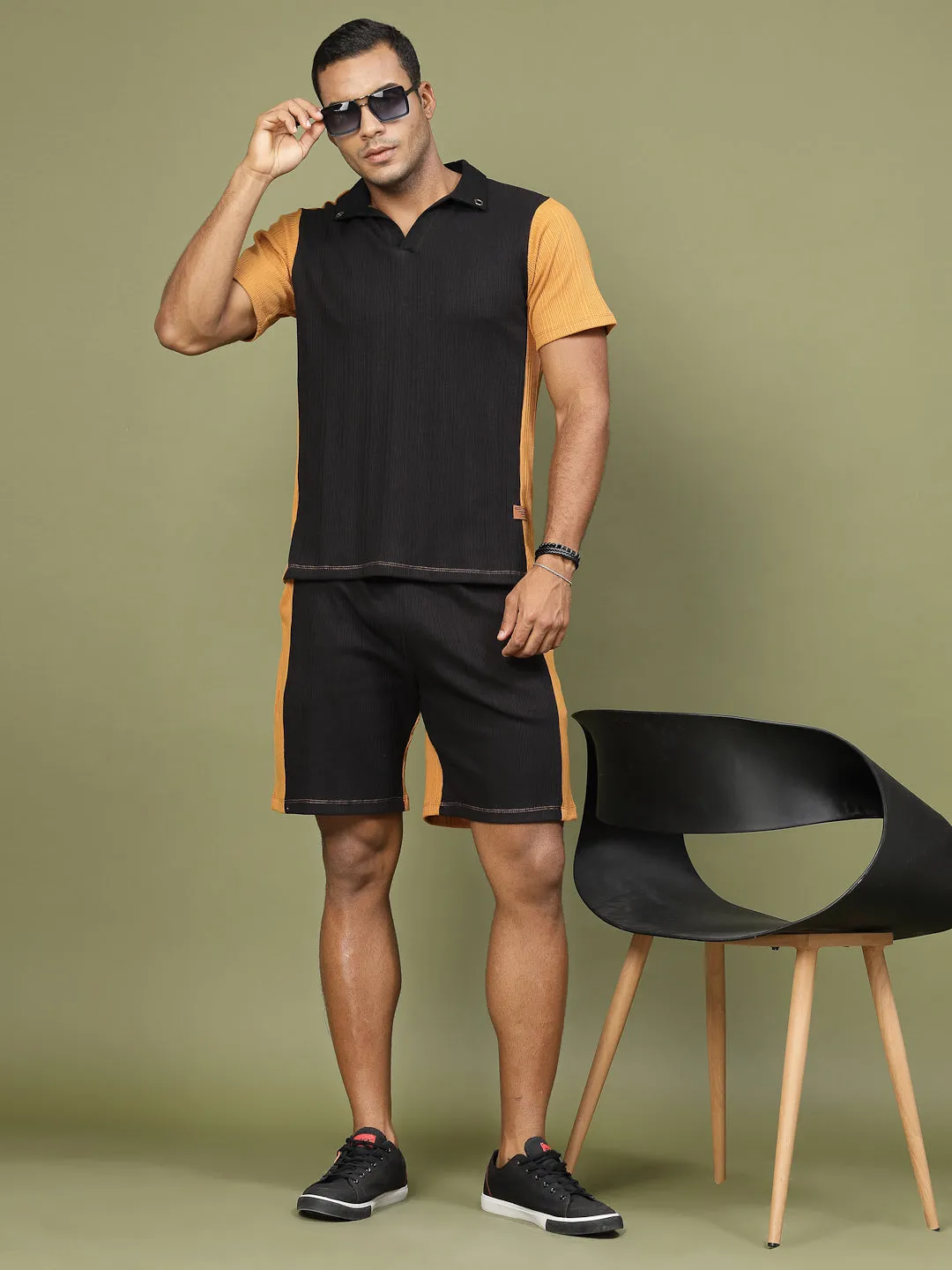 Colorblock Rib Polo Co-ords