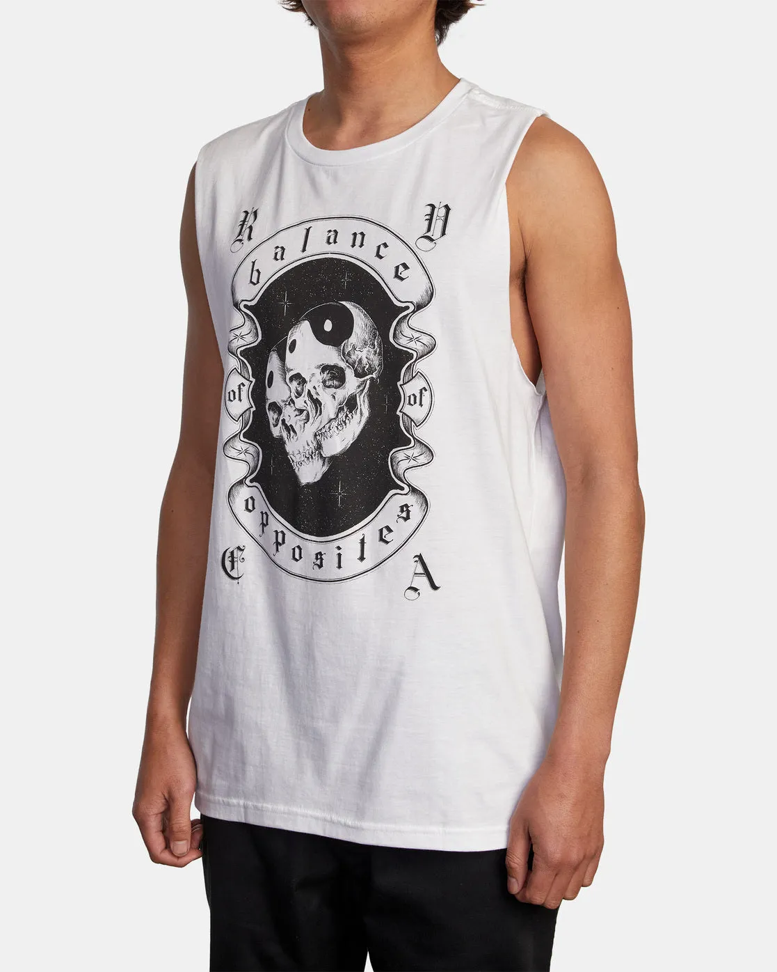 Cosmic Muscle Tank Top - White