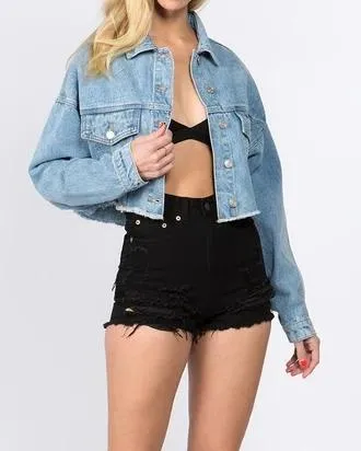 Crop Some Attitude Denim Jacket