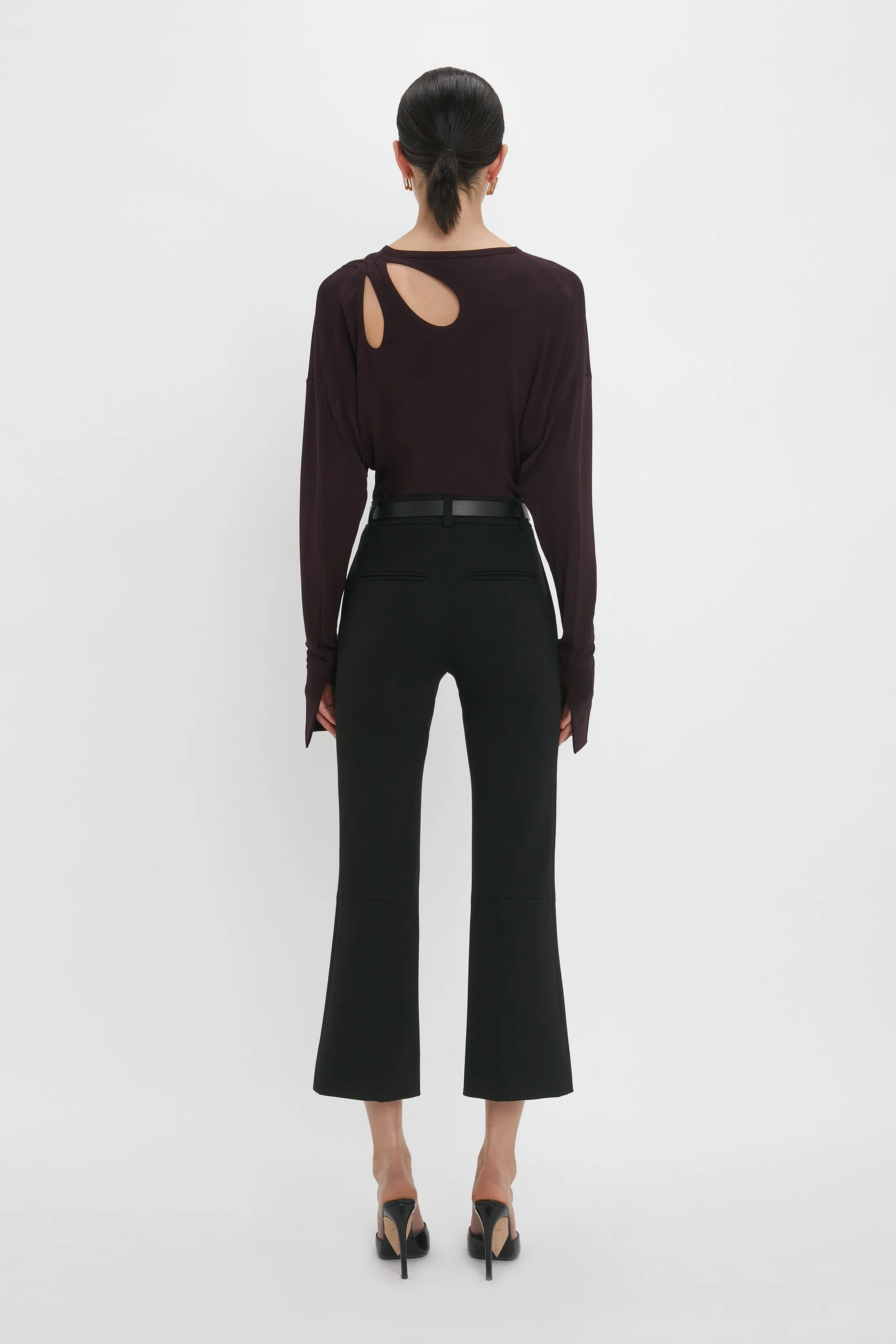 Cropped Kick Trouser In Black