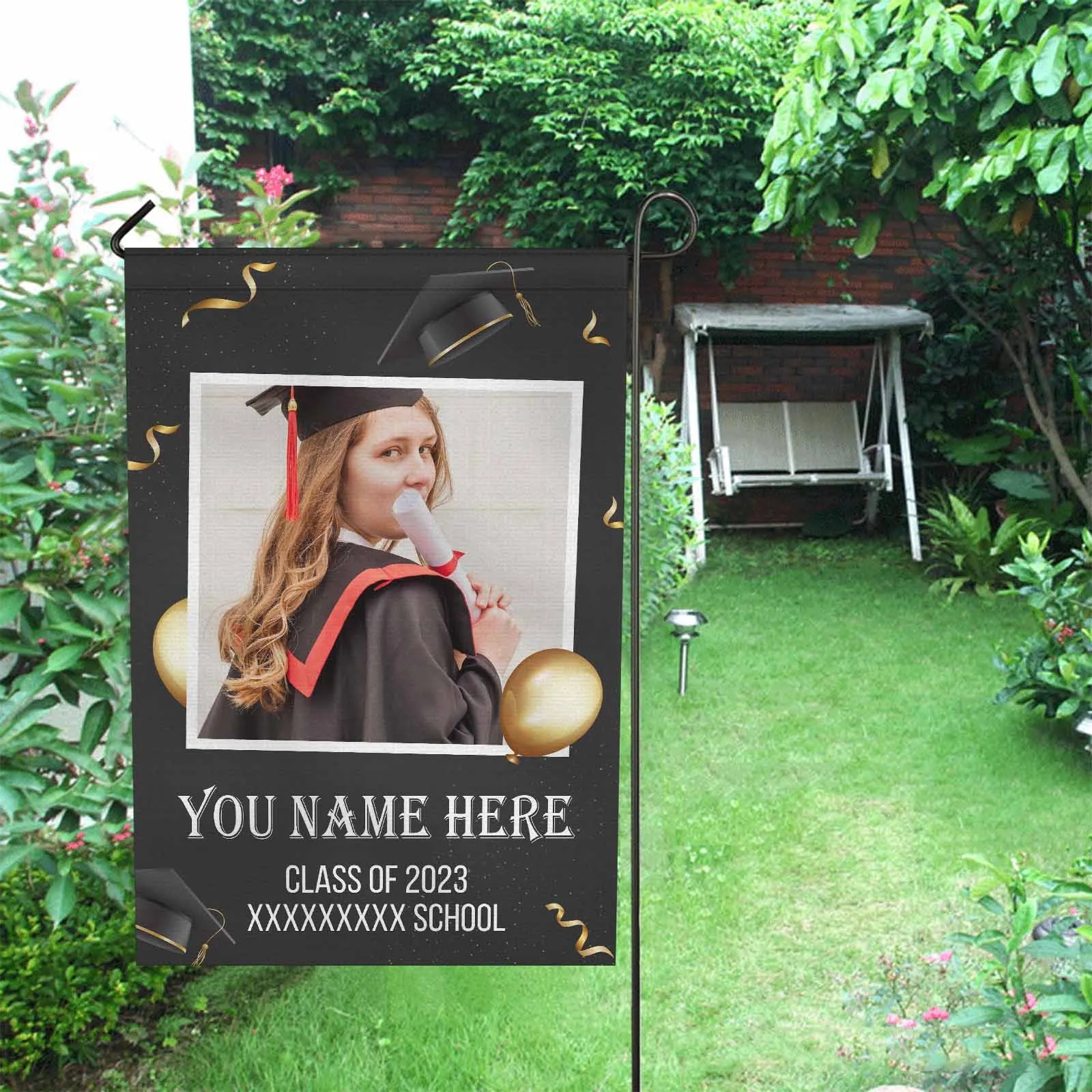 Custom Photo&Name Class Of 2023 Graduation Garden Flag Graduation Gift Decorations