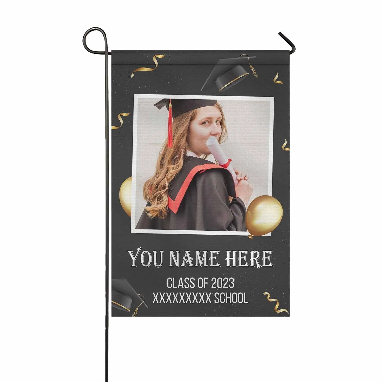 Custom Photo&Name Class Of 2023 Graduation Garden Flag Graduation Gift Decorations