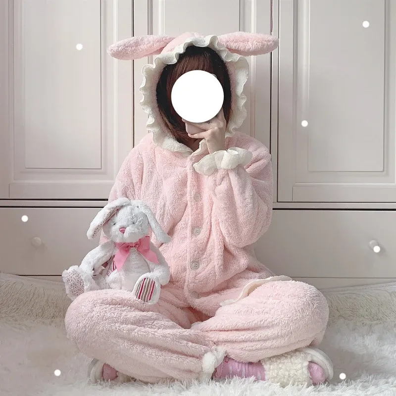 Cute Rabbit Ear Pajamas Set AD12815