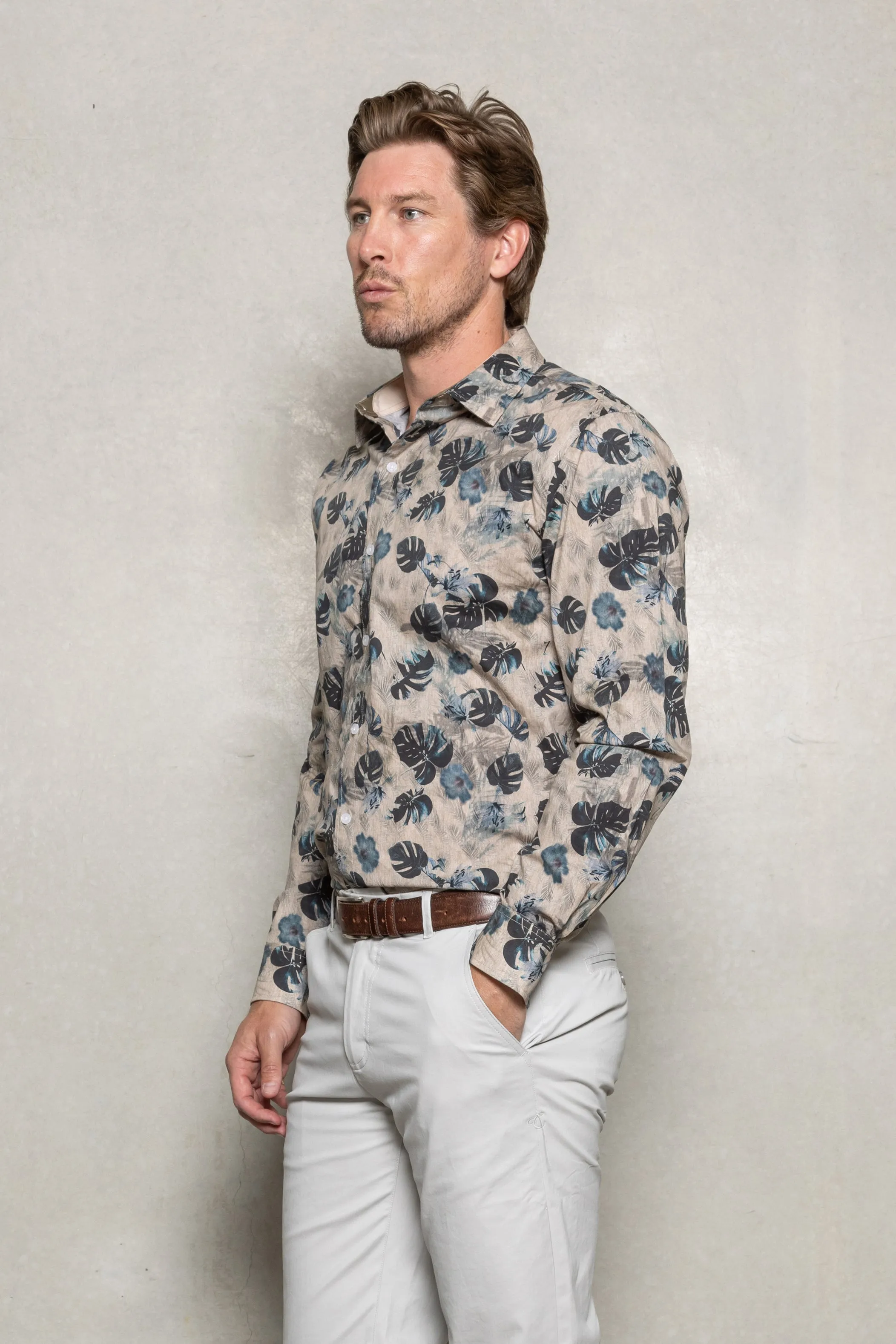 Cutler & Co - Nigel Shirt - Sage Leaf Print