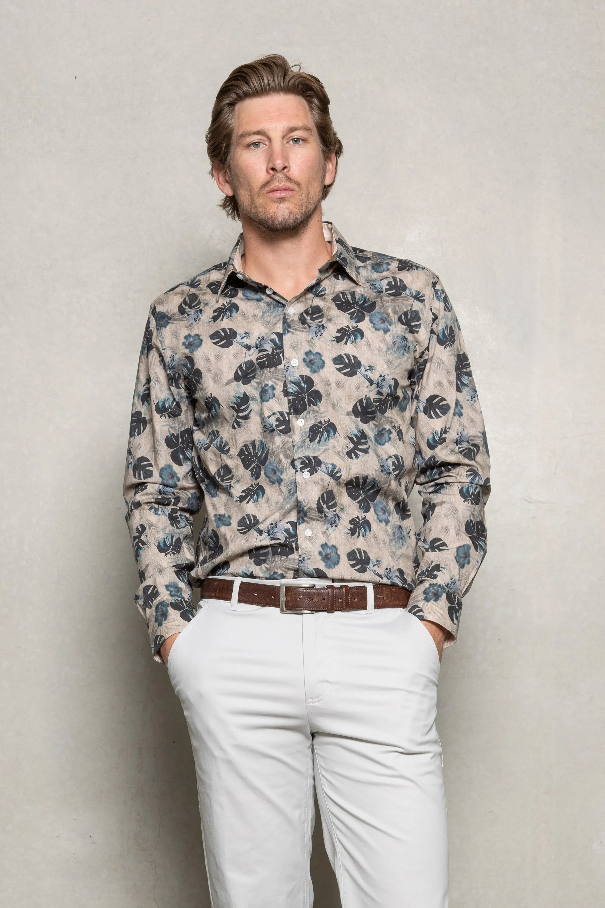 Cutler & Co - Nigel Shirt - Sage Leaf Print