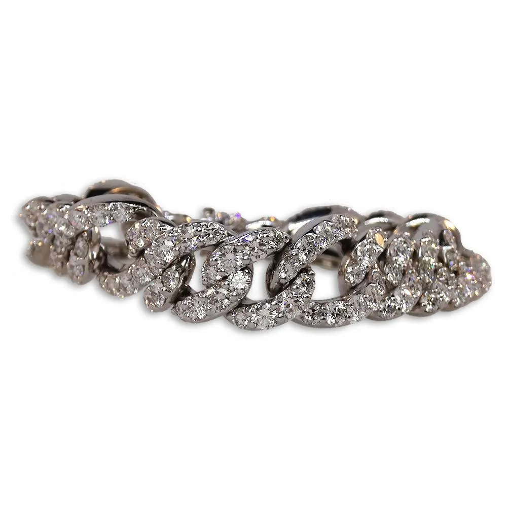 Dena Kemp White Gold Link Diamond Bracelet