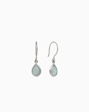 Dewdrop Stone Earrings - Blue Chalcedony