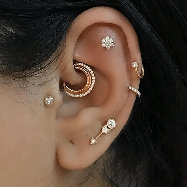 Diamond Dhara Clicker by Maria Tash in Rose Gold