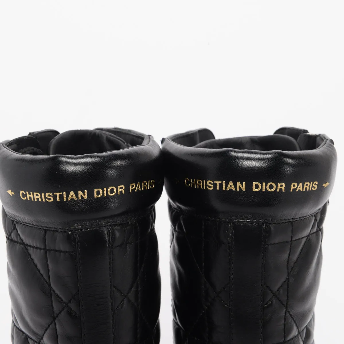 Dior Black Cannage Calfskin D-Leader Boots 37