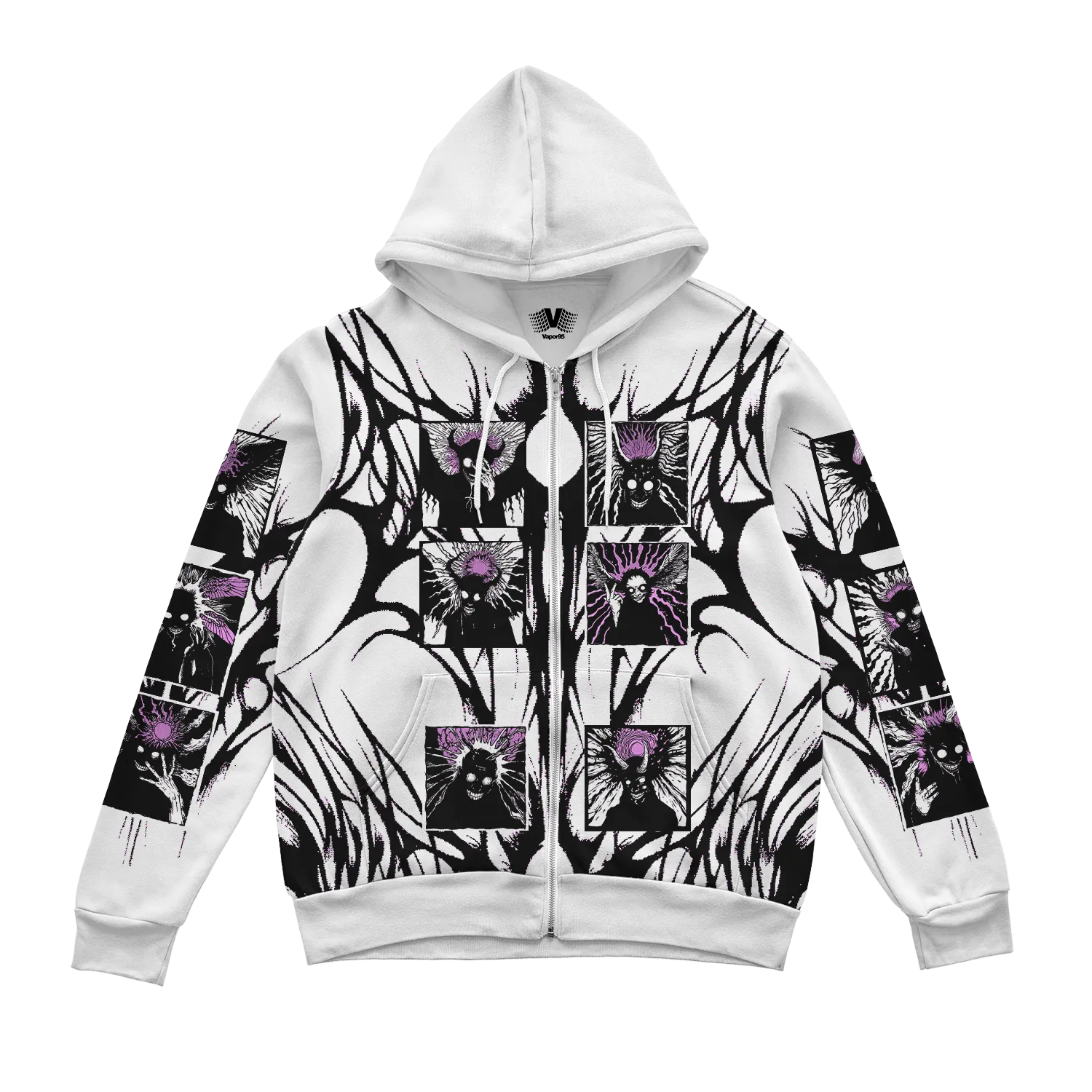 Distress Zip Up Hoodie