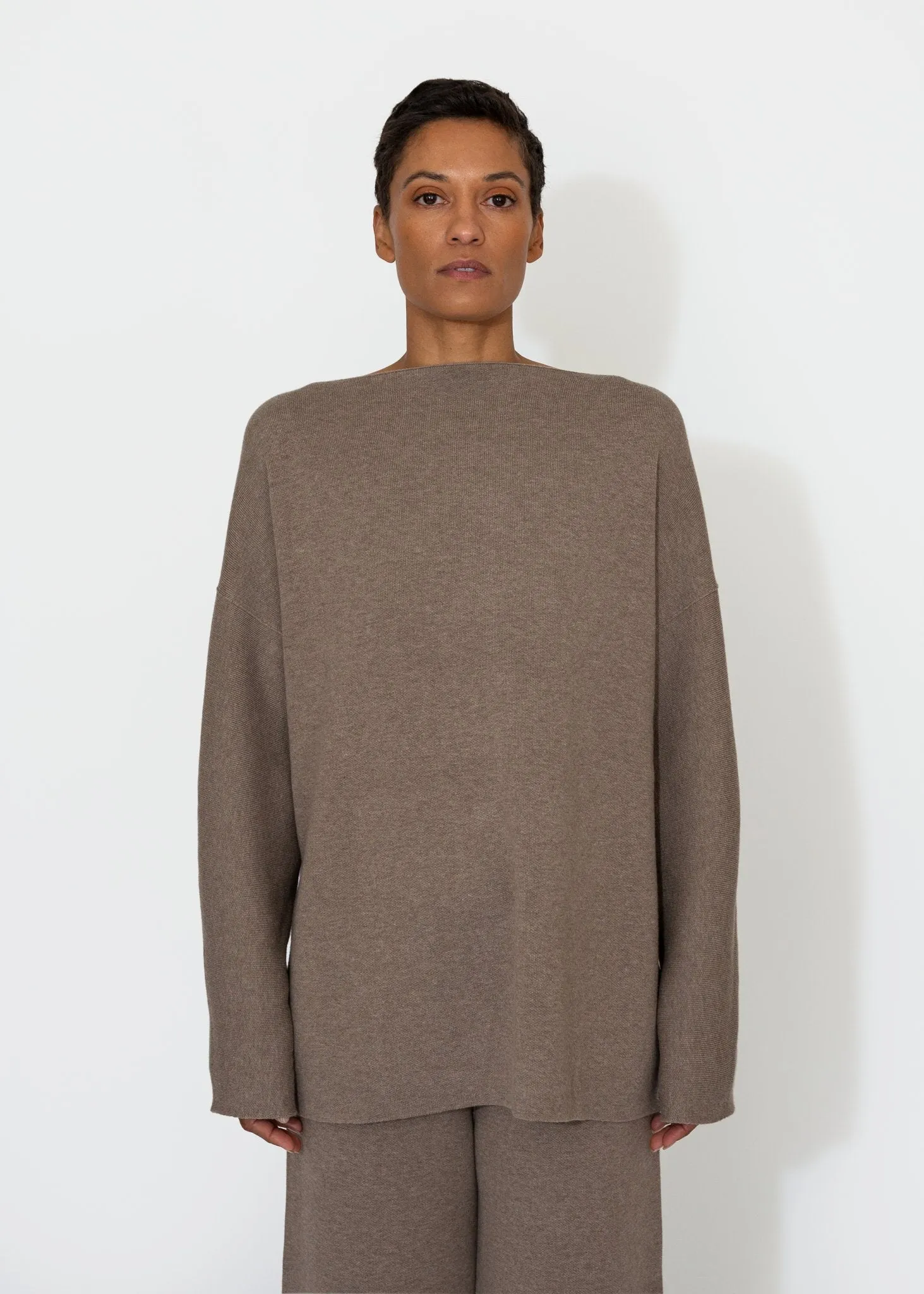 Double Knit Boatneck in Wood